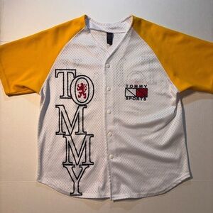 Vtg Tommy Hilfiger Tommy Sport 90’s Mesh Baseball Jersey USA Sz Medium